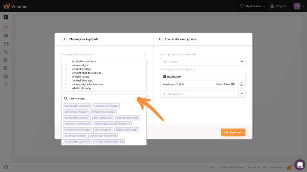 Keyword research using seed word