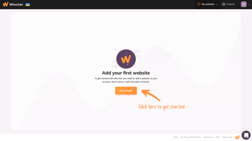 Add website to Wincher